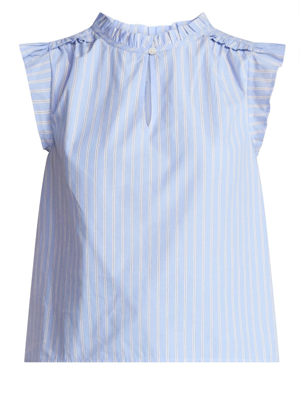 NOT FOR SALE Time and Tru Women's Cotton Split Neck Top with Flutter Sleeves